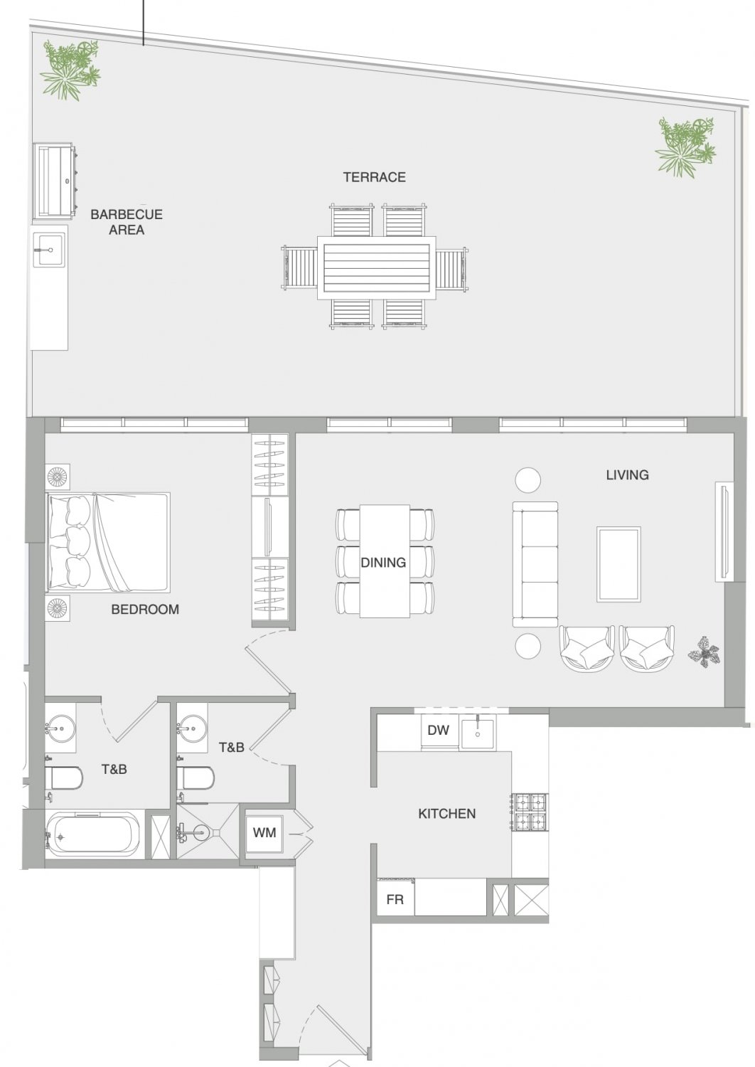 Property floor plan, 1 bedroom in V1stara House 2 No. 11010